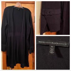 Long Black Duster with embellished cuff